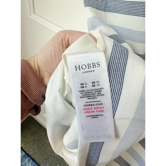 NWT Hobbs Blue and white striped shift dress - Picture 6 of 12
